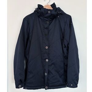 NILS || Quilted Ski Jacket Waist Snaps Navy Blue 8